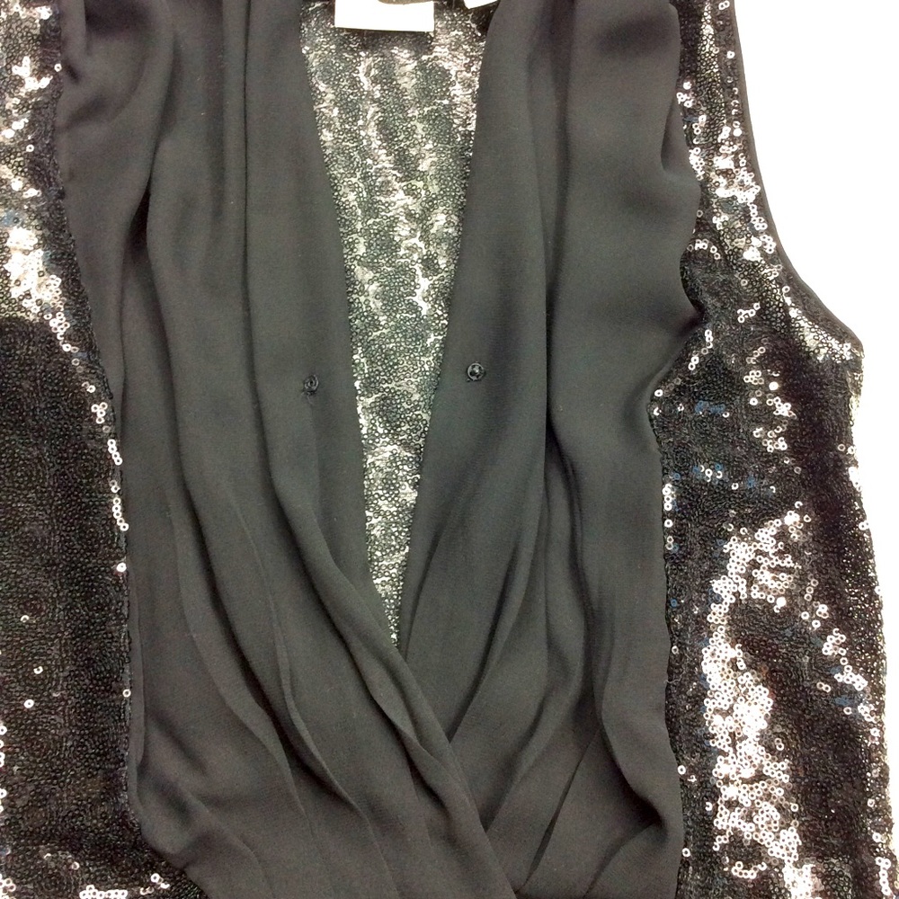 Sequin sleeveless bodysuit.